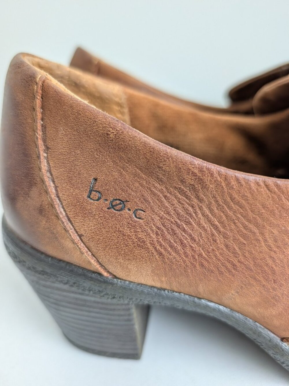 Born b.o.c. Carla Shoes Womens Size 7.5M Brown Leather Heel Booties - Picture 3 of 10